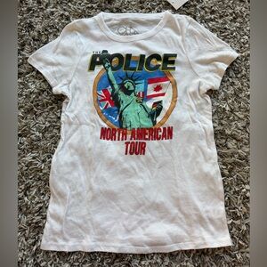Chaser White Tee with POLICE North America 1983 Statue of Liberty Tour Graphic